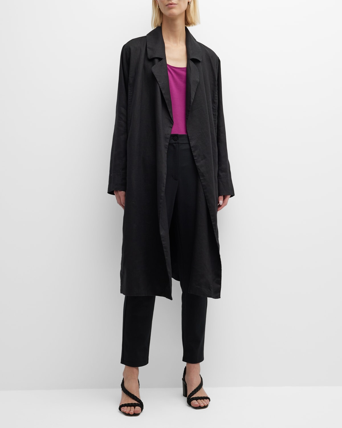 Eileen fisher organic linen trench coat hot sale