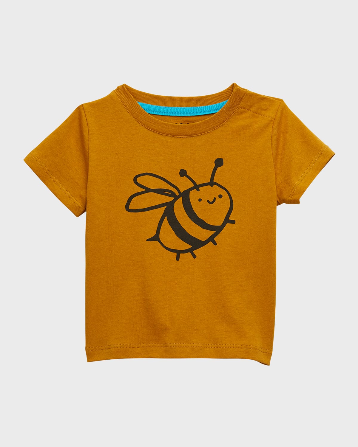 Mon Coeur Kids' Boy's Bee-print Cotton T-shirt In Caramel