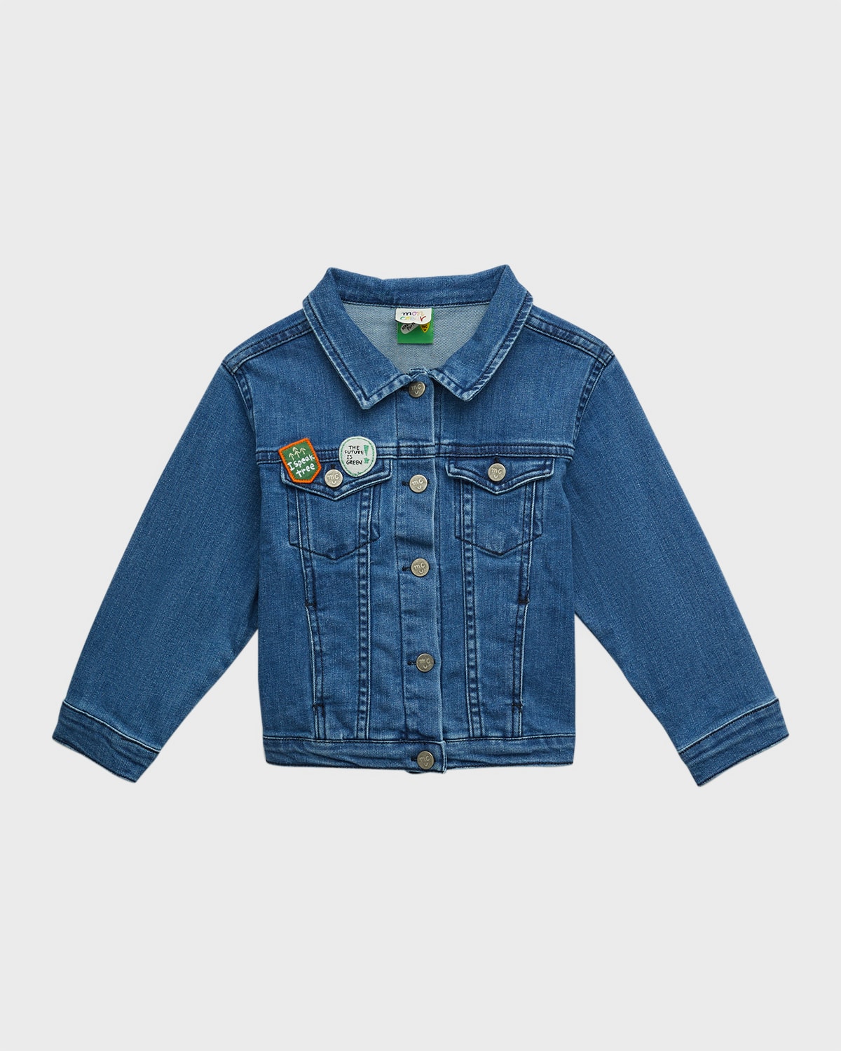 Mon Coeur Kid's Patched Recycled Denim Jacket