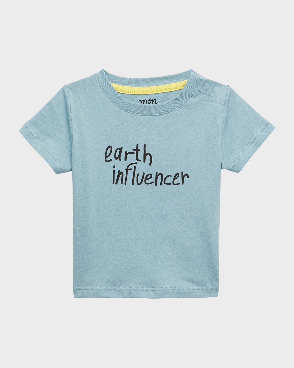 Mon Coeur Kids' Baby Earth Influencer Cotton T-shirt In Slate Blue