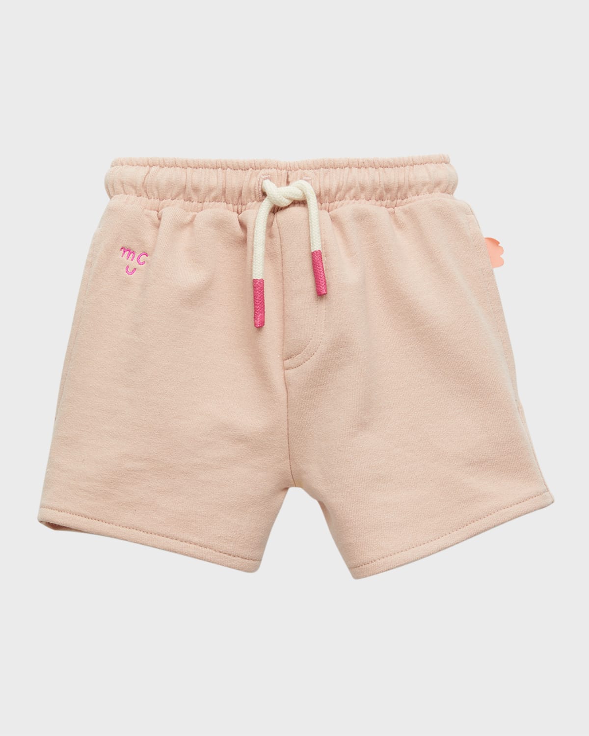 Mon Coeur Kids' Girl's Drawstring Cotton Shorts In Chalk Pink