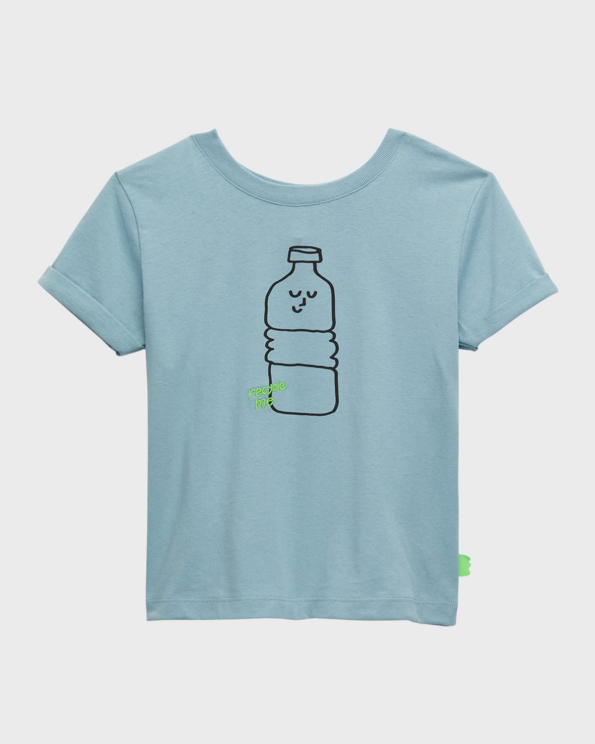 Mon Coeur Kid's Bottle Graphic Print T-shirt In Slate Bluebottle
