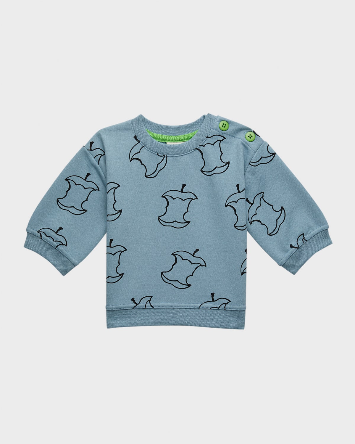 Mon Coeur Kid's Apples-print Summer Sweatshirt In Slate Blueapple