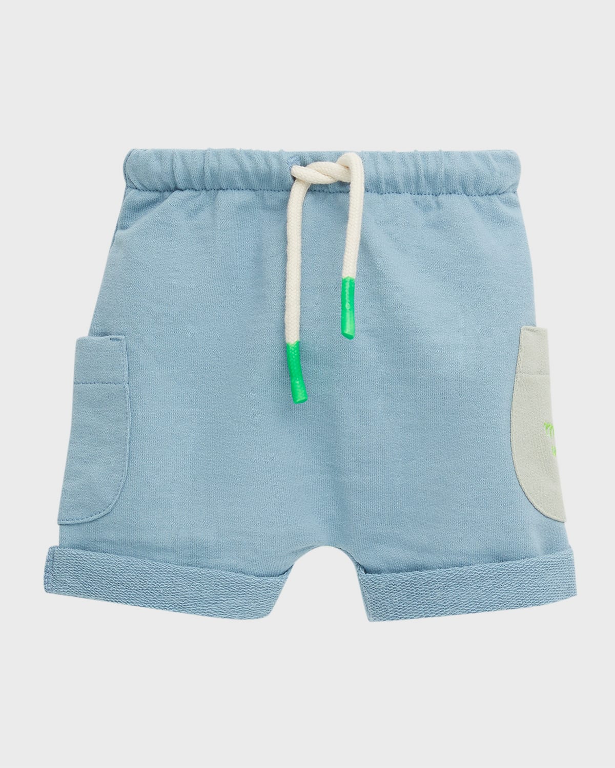 Mon Coeur Kids' Boy's Organic Cotton Harem Shorts In Slate Blue