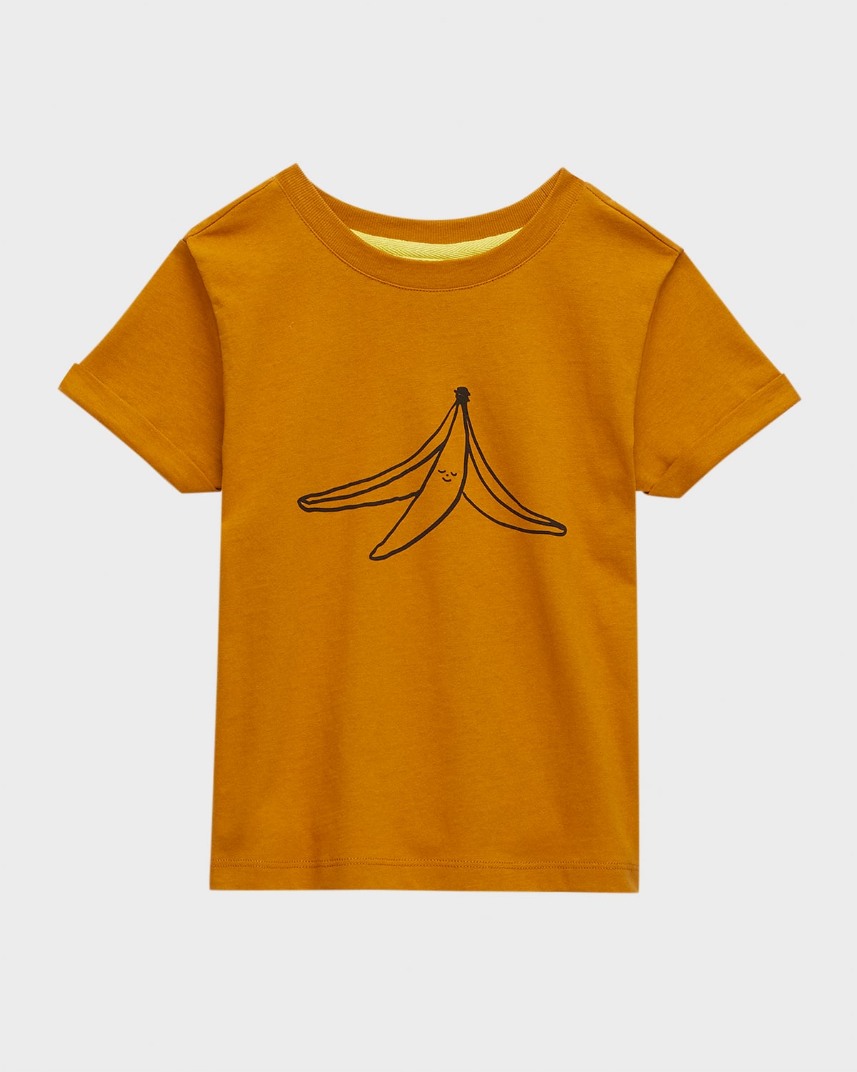 Mon Coeur Kid's Banana-peel Graphic T-shirt In Caramelbanana