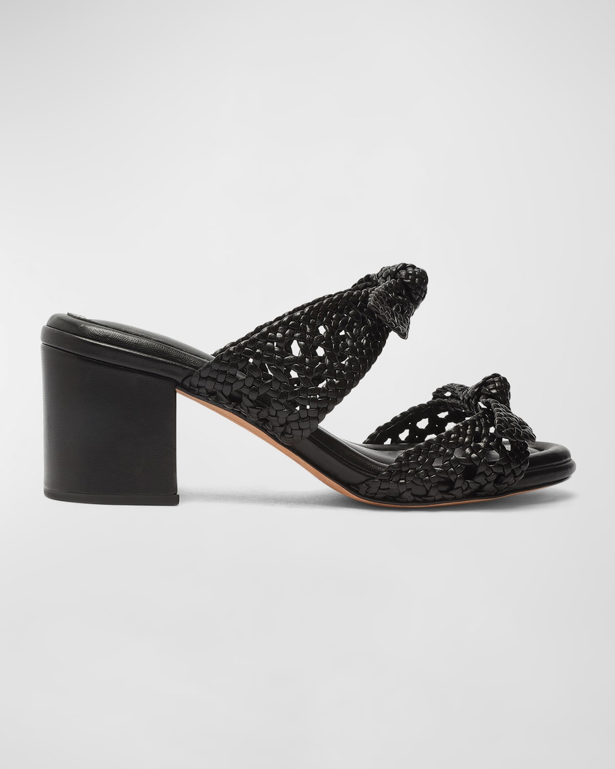 Shop Alexandre Birman Clarita Braided Bow Mule Sandals In Black