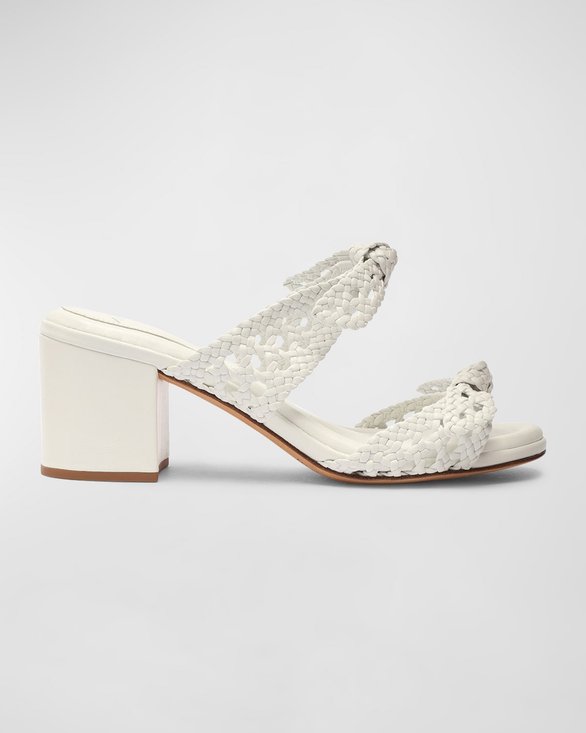 Shop Alexandre Birman Clarita Braided Bow Mule Sandals In White