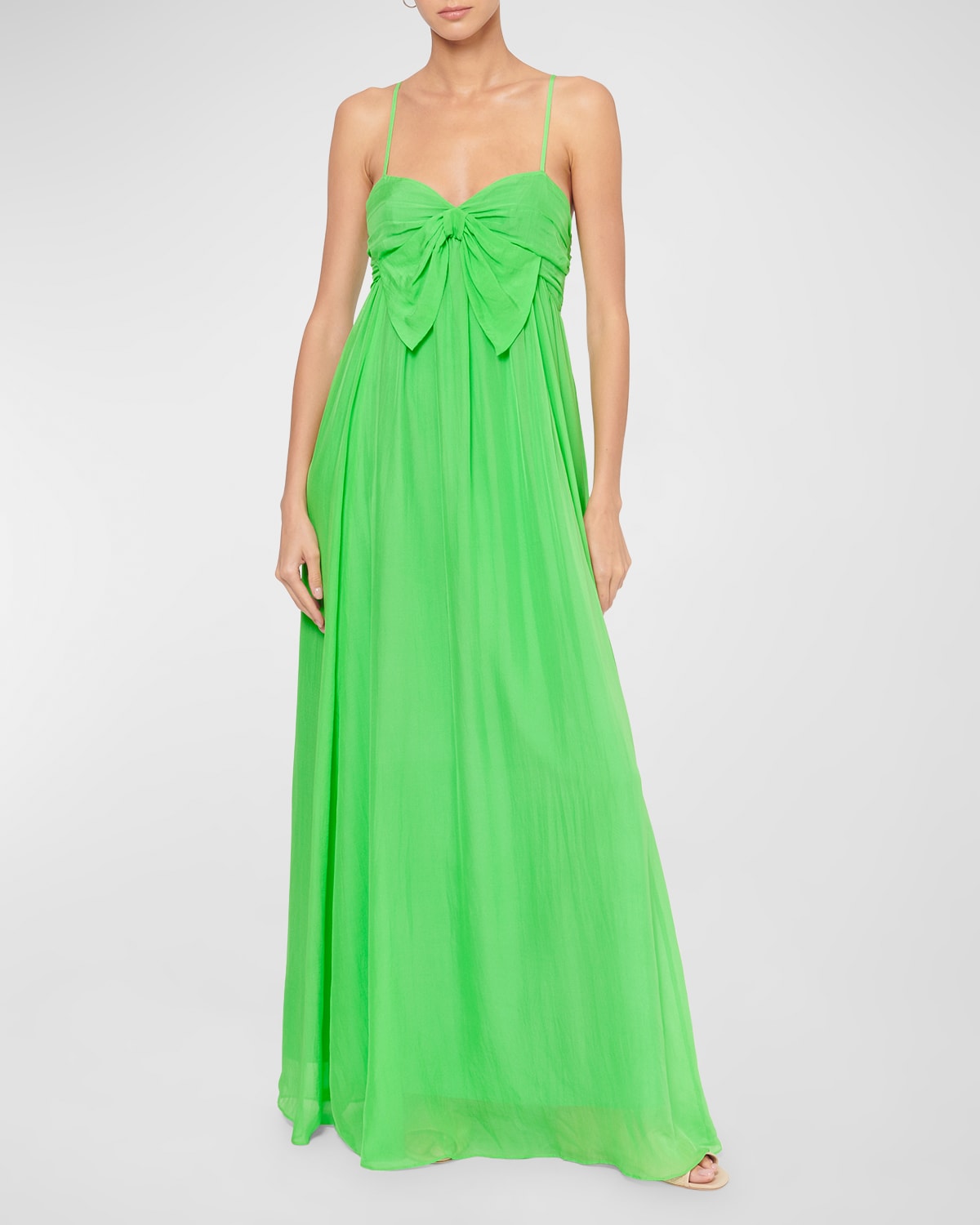 Cami Nyc Loa Frontbow Linen Maxi Dress In Green ModeSens