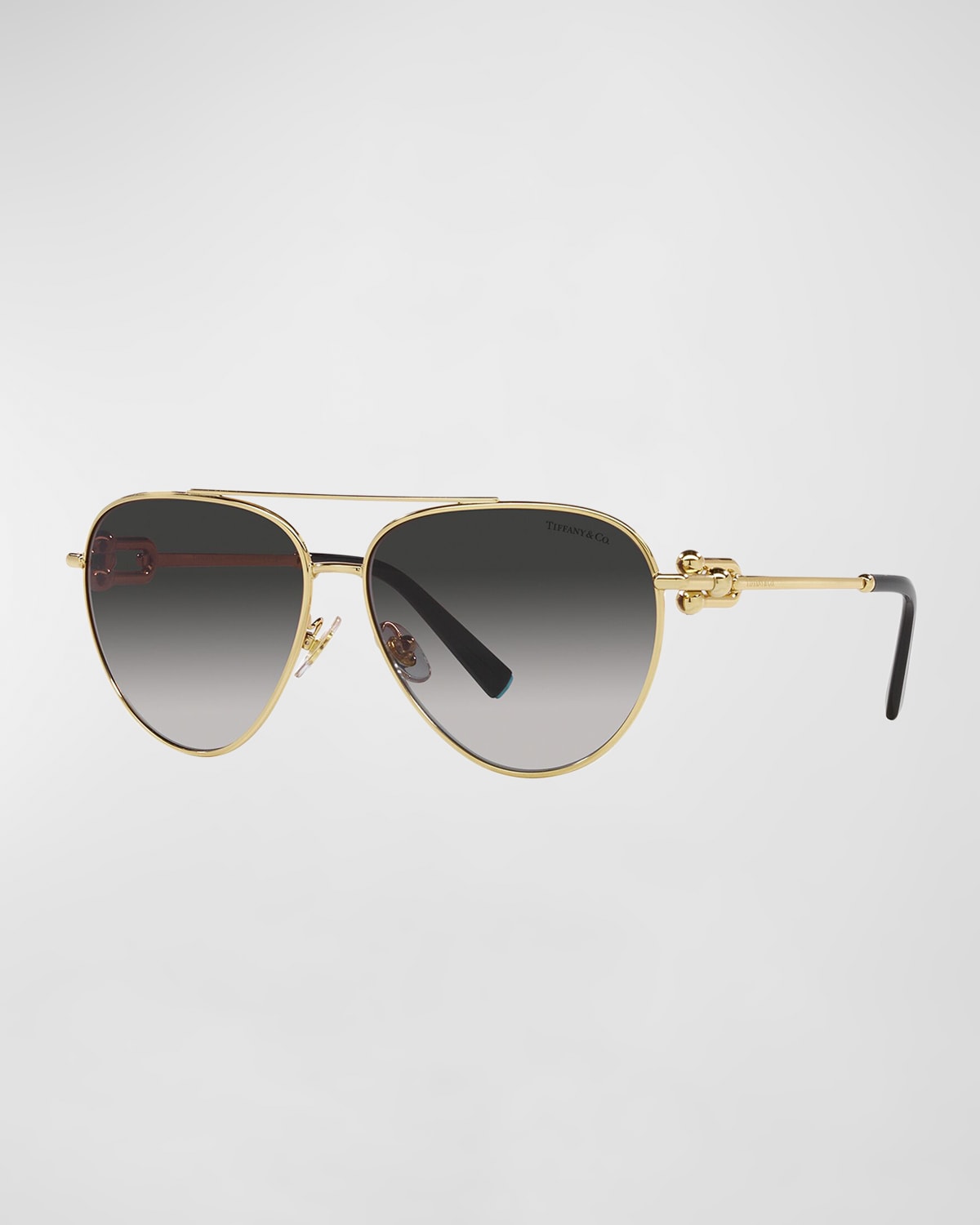 Tiffany & Co Gauge Link Gradient Aviator Sunglasses In Gold