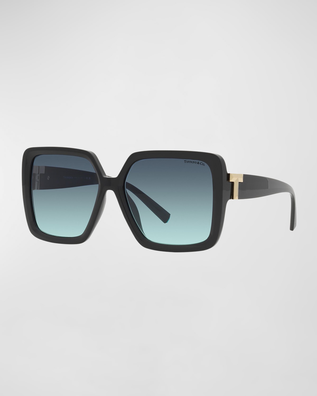 Tiffany & Co T-monogram Square Plastic Sunglasses In Black