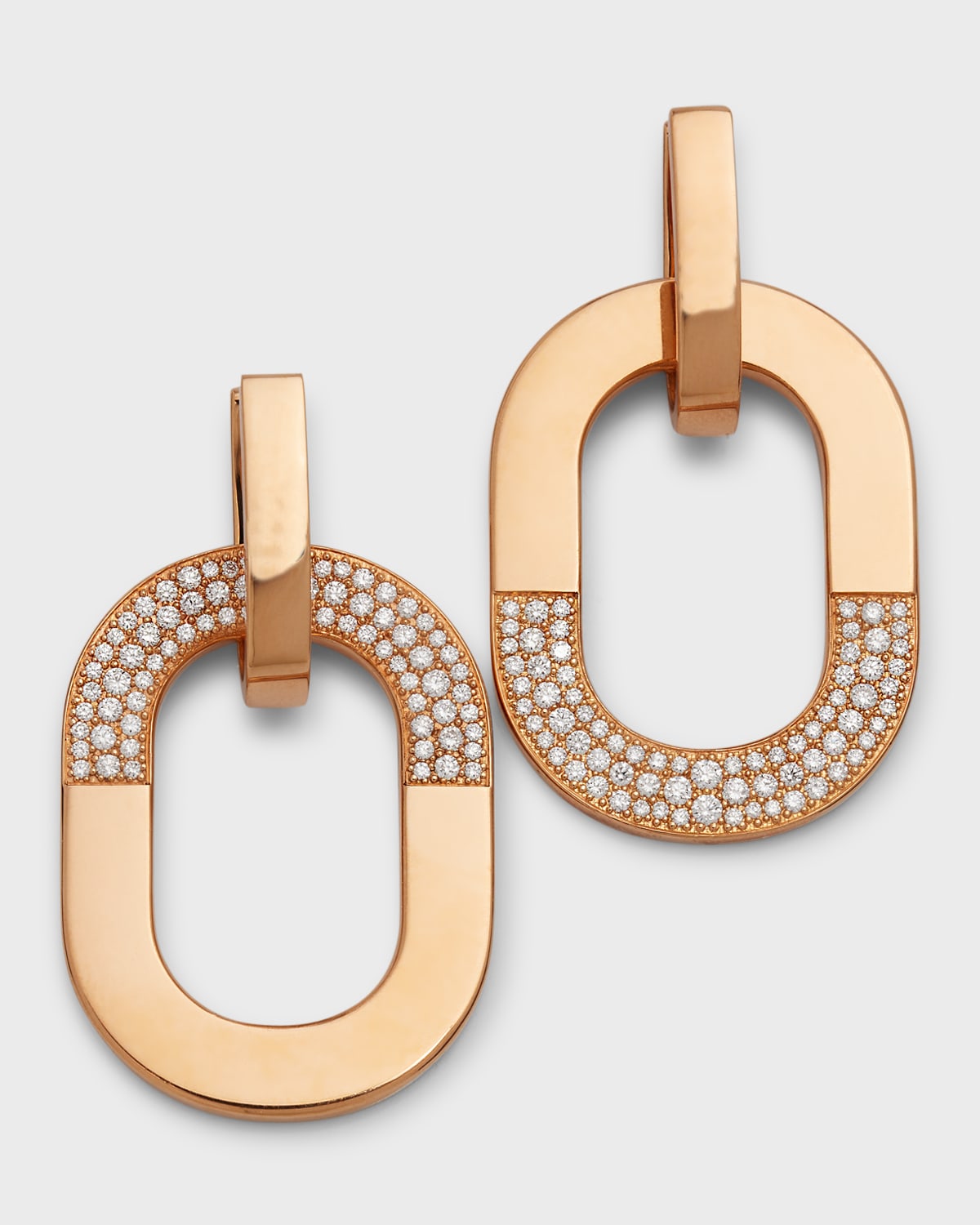 Mattioli 18k Rose Gold Diamond Hoop Earrings