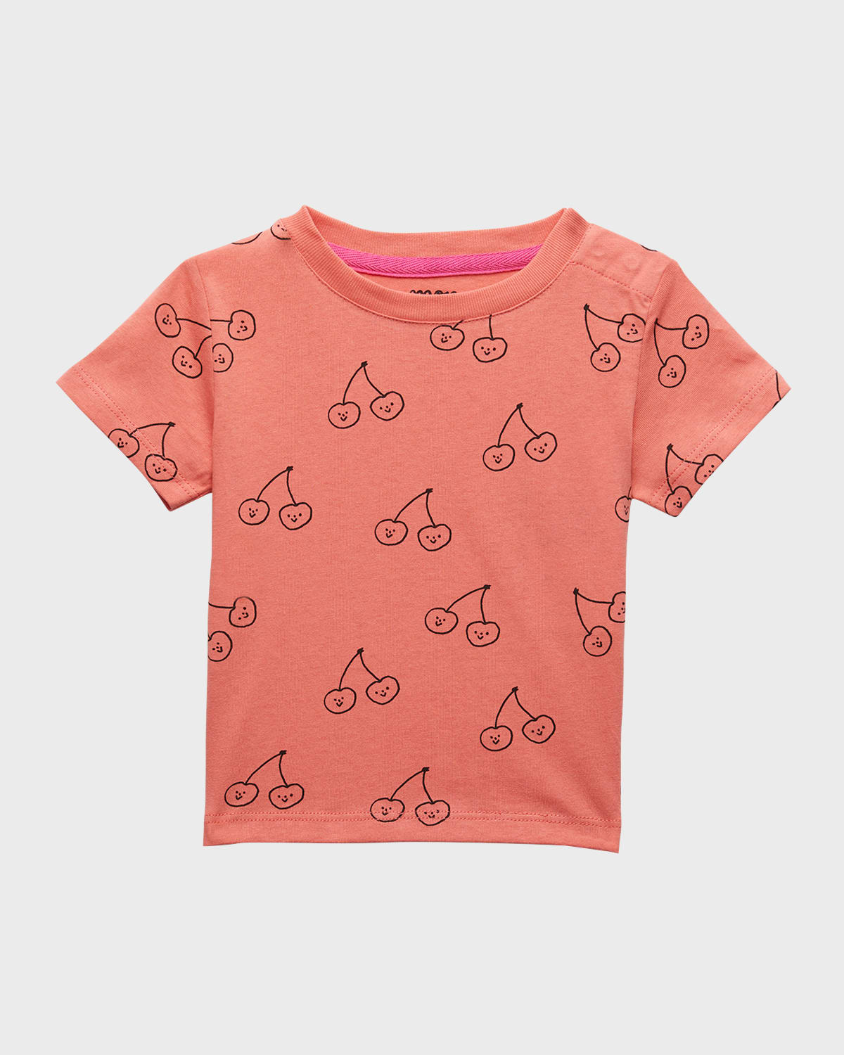 Mon Coeur Kids' Girl's Cherries Printed Baby T-shirt In Coral