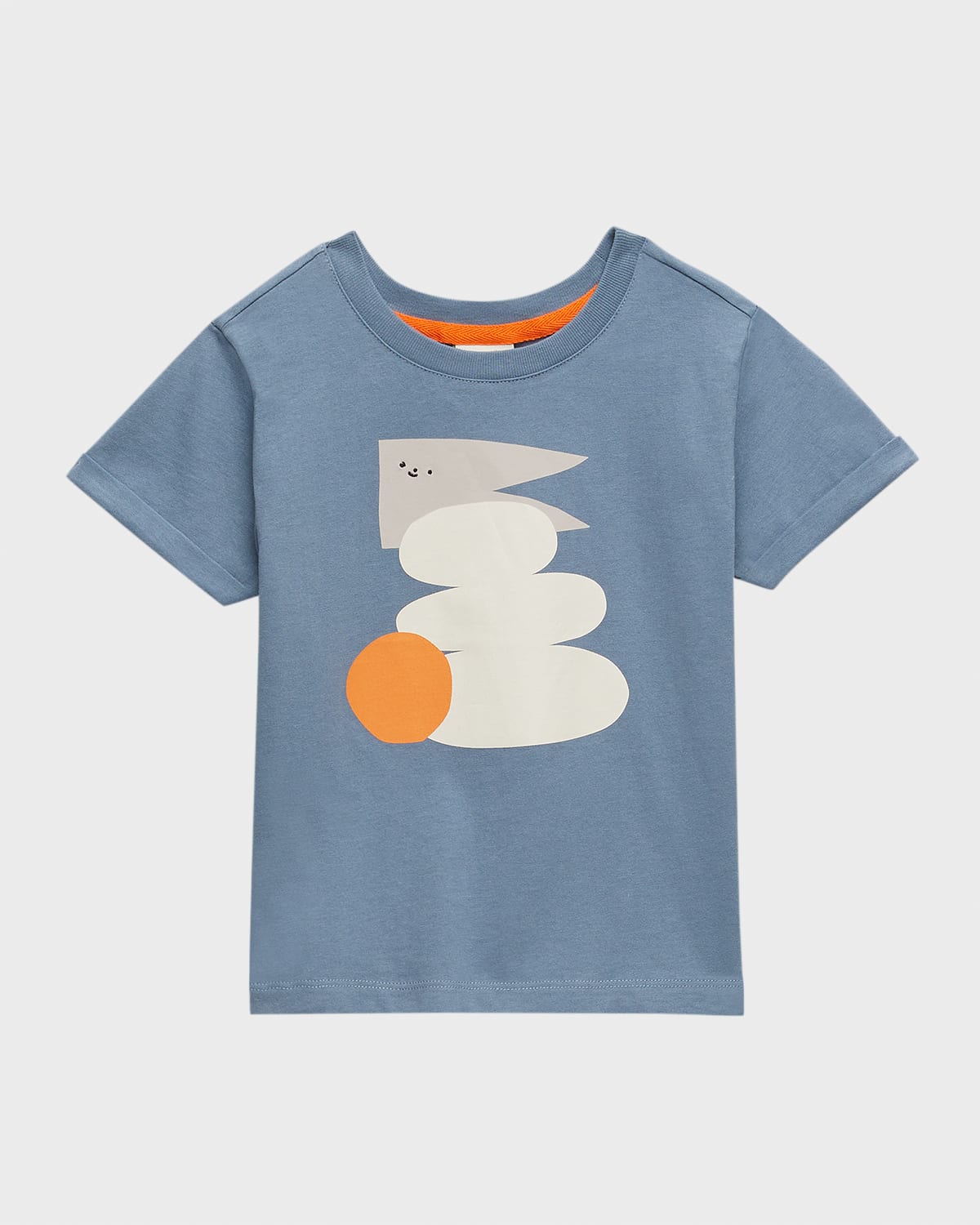 Mon Coeur Kid's Geometric Shapes Graphic T-shirt In Mirage Blueorange