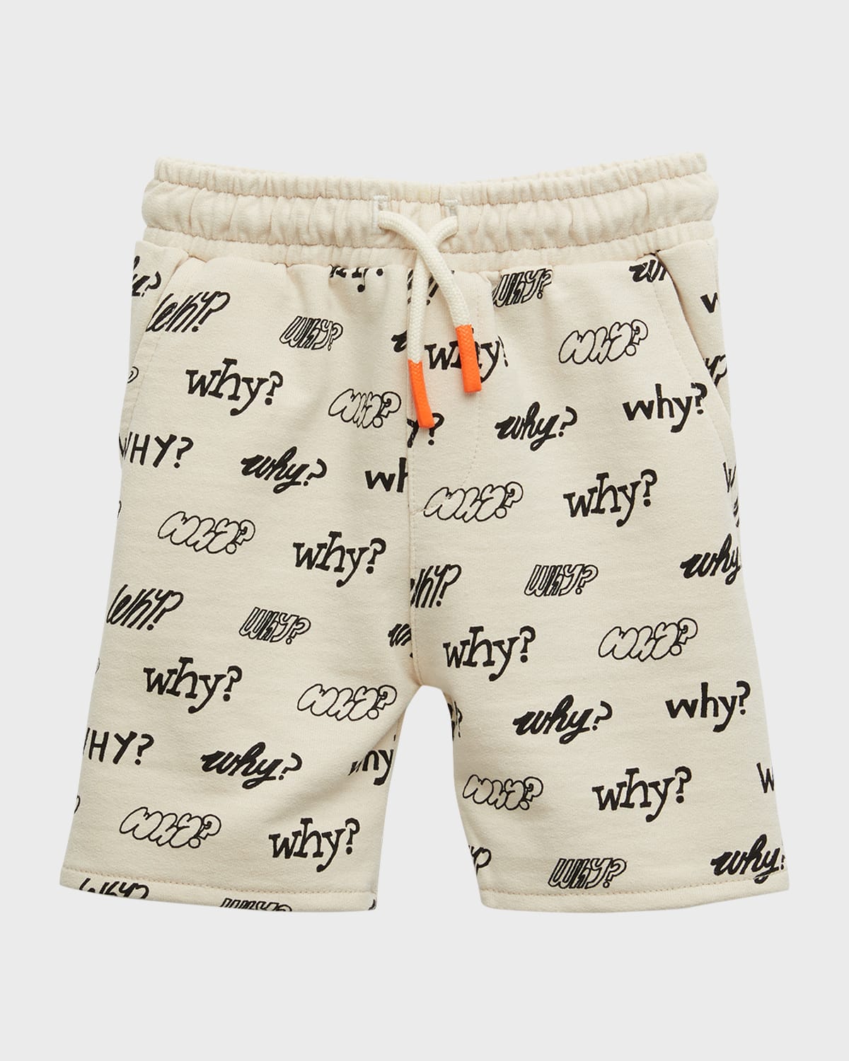 Mon Coeur Kid's Why-print Cotton Shorts In Creamwhy