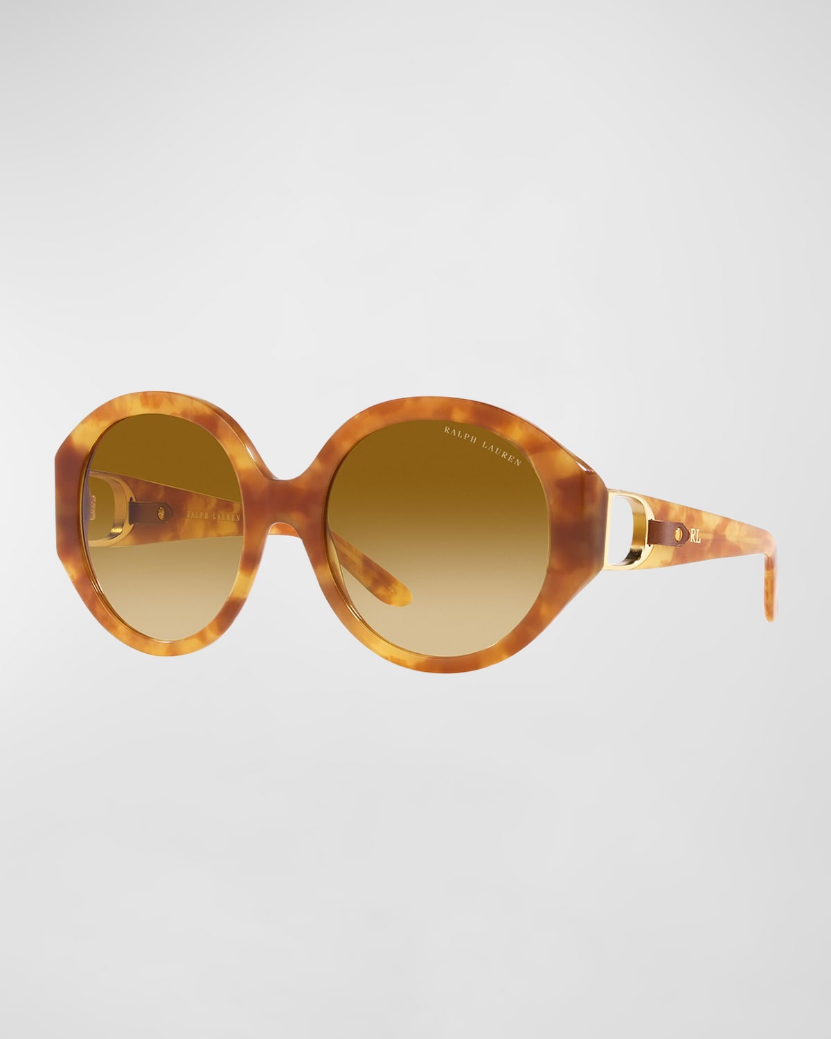 Lauren Ralph Lauren Cut-out Acetate Oval Sunglasses In Lite Havana