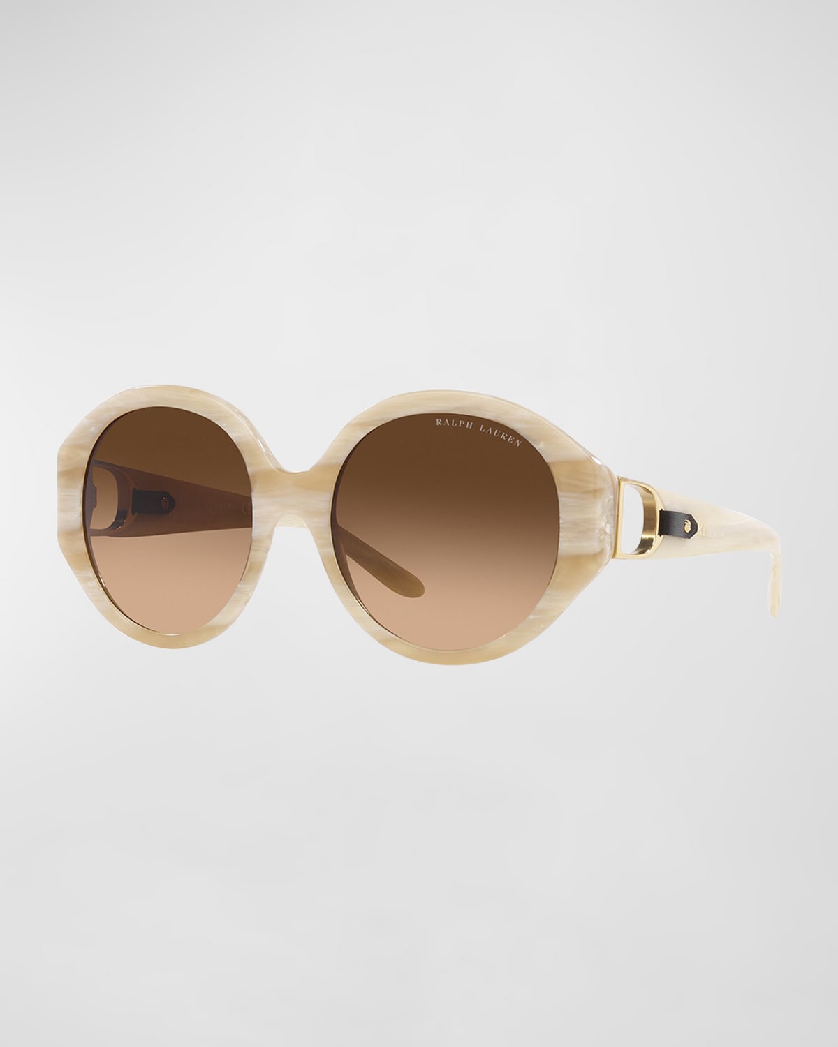 Lauren Ralph Lauren Cut-out Acetate Oval Sunglasses In Cream