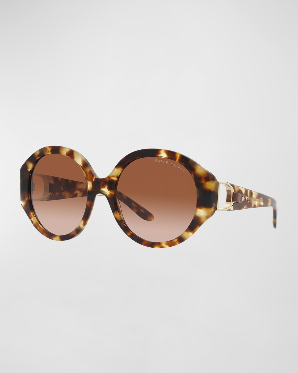Lauren Ralph Lauren Cut-out Acetate Oval Sunglasses In Havana