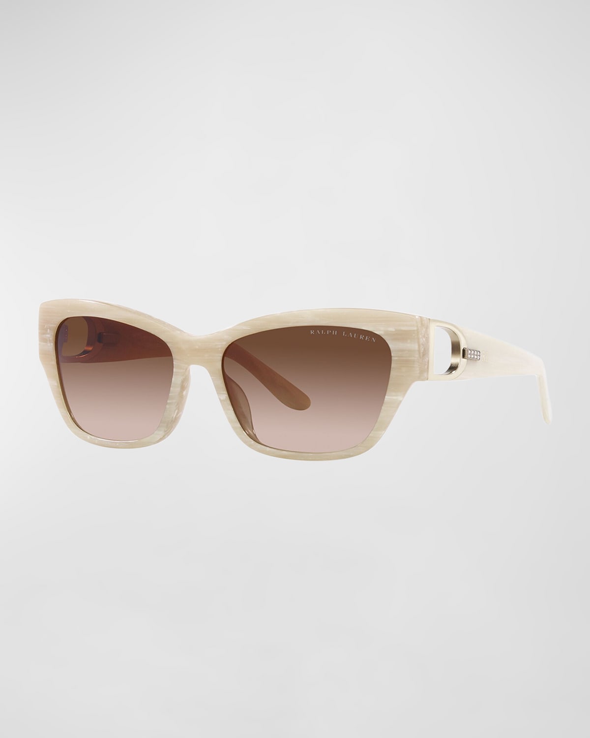 Lauren Ralph Lauren Gradient Embellished Cut-out Acetate Butterfly Sunglasses In Cream