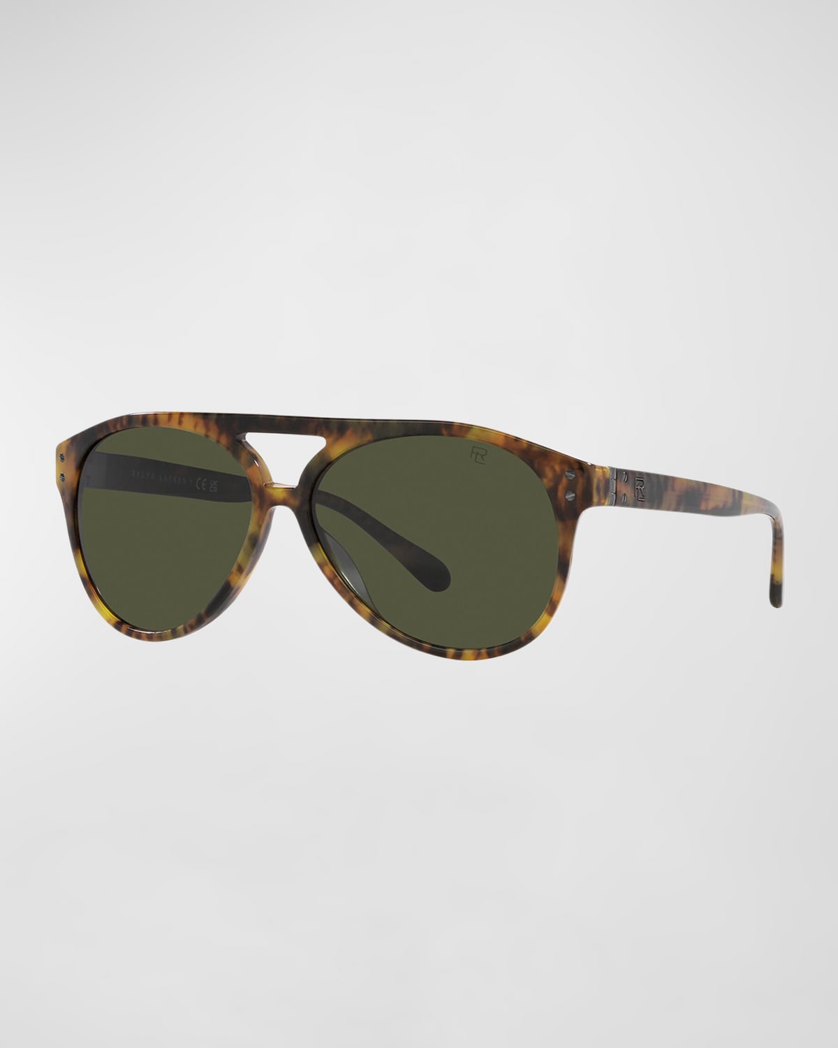 Lauren Ralph Lauren Rl Monogram Acetate Aviator Sunglasses In Green