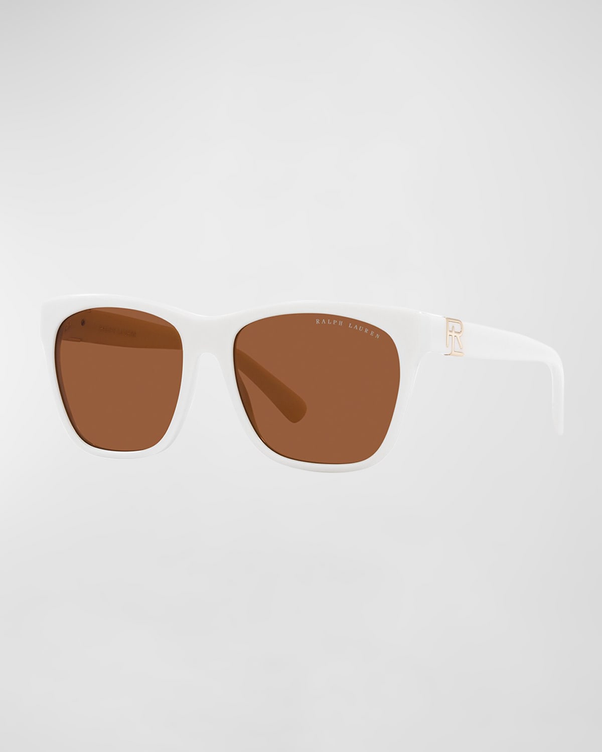 Ralph Lauren Rl Monogram Square Acetate Sunglasses In Brown