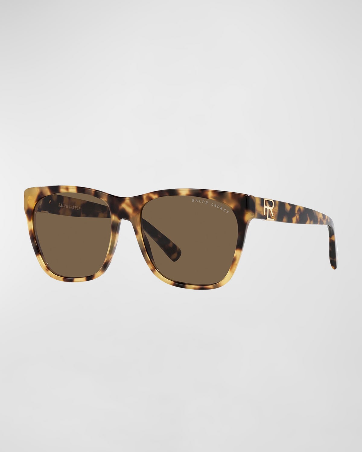 Ralph Lauren Rl Monogram Square Acetate Sunglasses In Havana