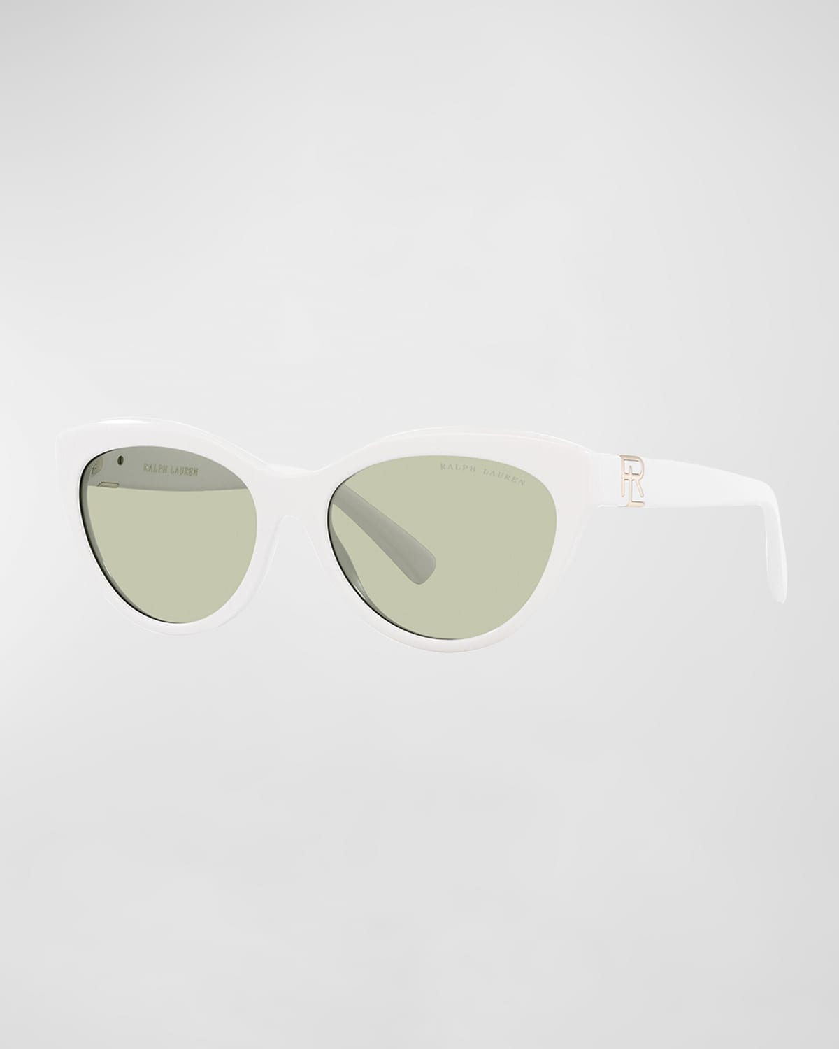 Ralph Lauren Rl Monogram Acetate Cat-eye Sunglasses In White