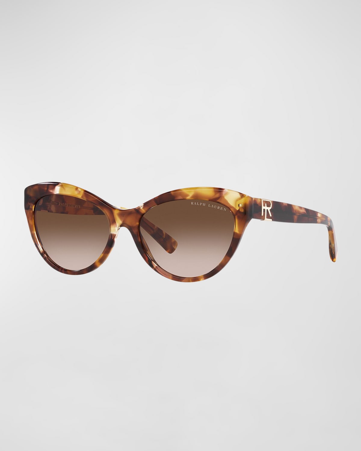 Shop Ralph Lauren Rl Monogram Gradient Acetate Cat-eye Sunglasses In Havana