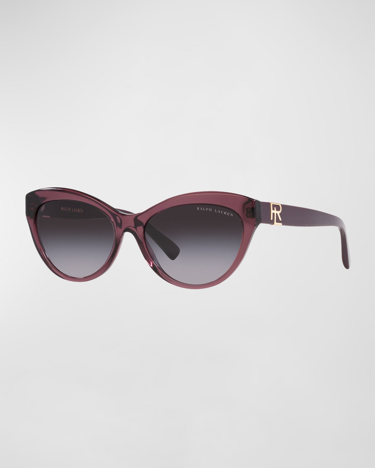 Lauren Ralph Lauren Rl Monogram Gradient Acetate Cat-eye Sunglasses In Transparent Viole