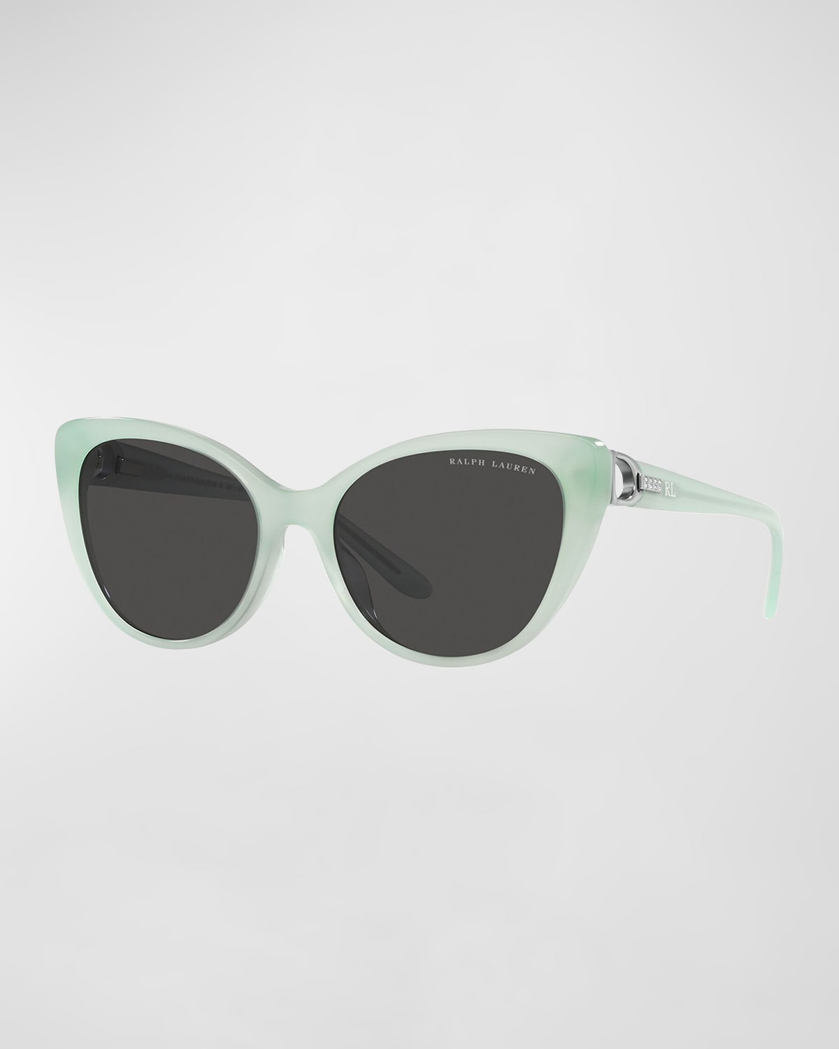 Lauren Ralph Lauren Crystal-embellished Acetate Cat-eye Sunglasses In Grey