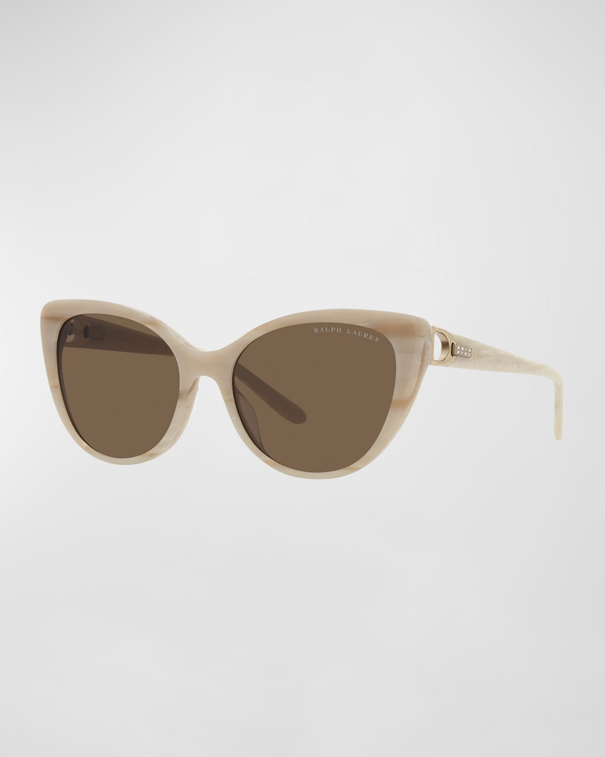 Lauren Ralph Lauren Crystal-embellished Acetate Cat-eye Sunglasses In Brown
