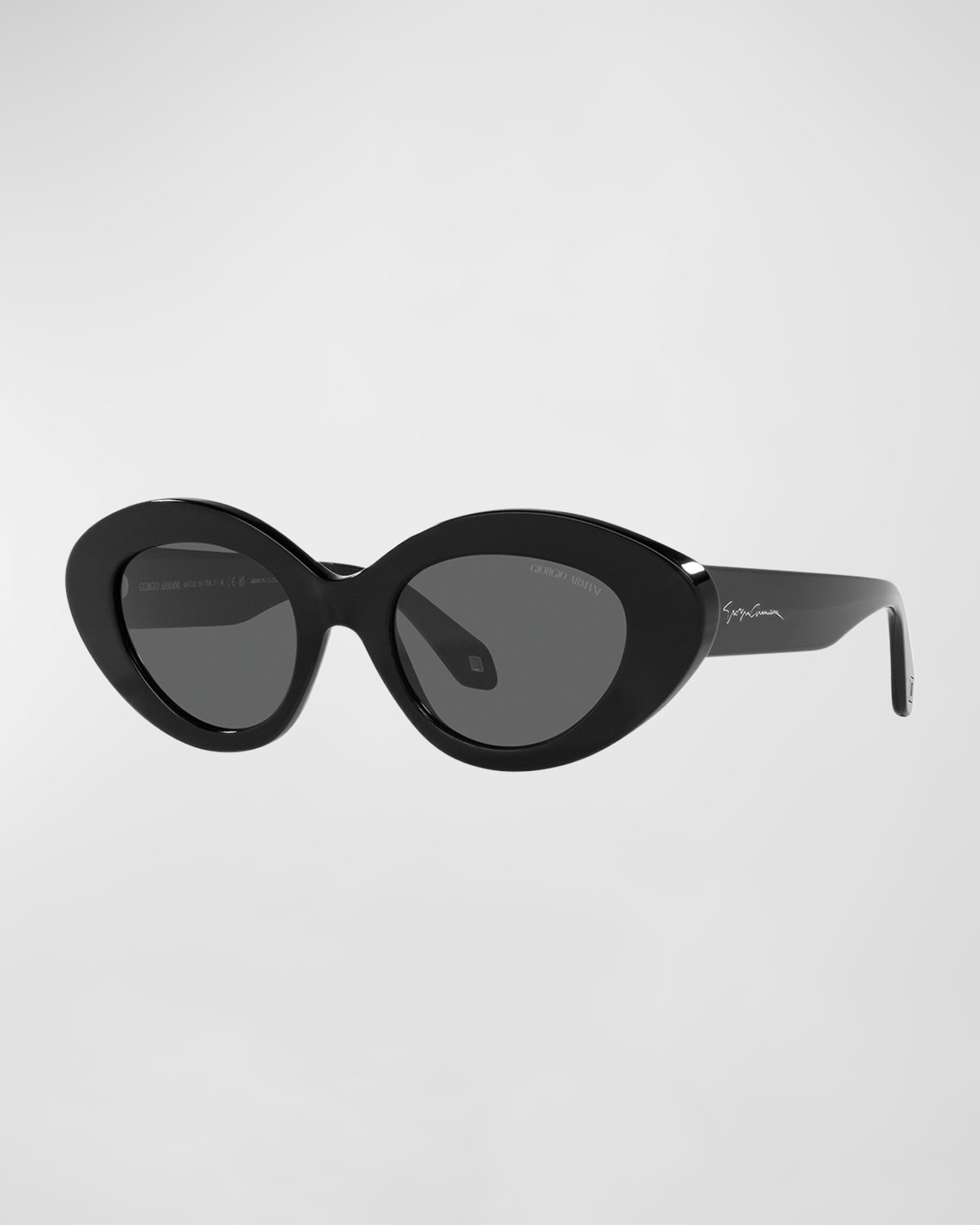 Giorgio Armani Logo Acetate Cat-eye Sunglasses In Black