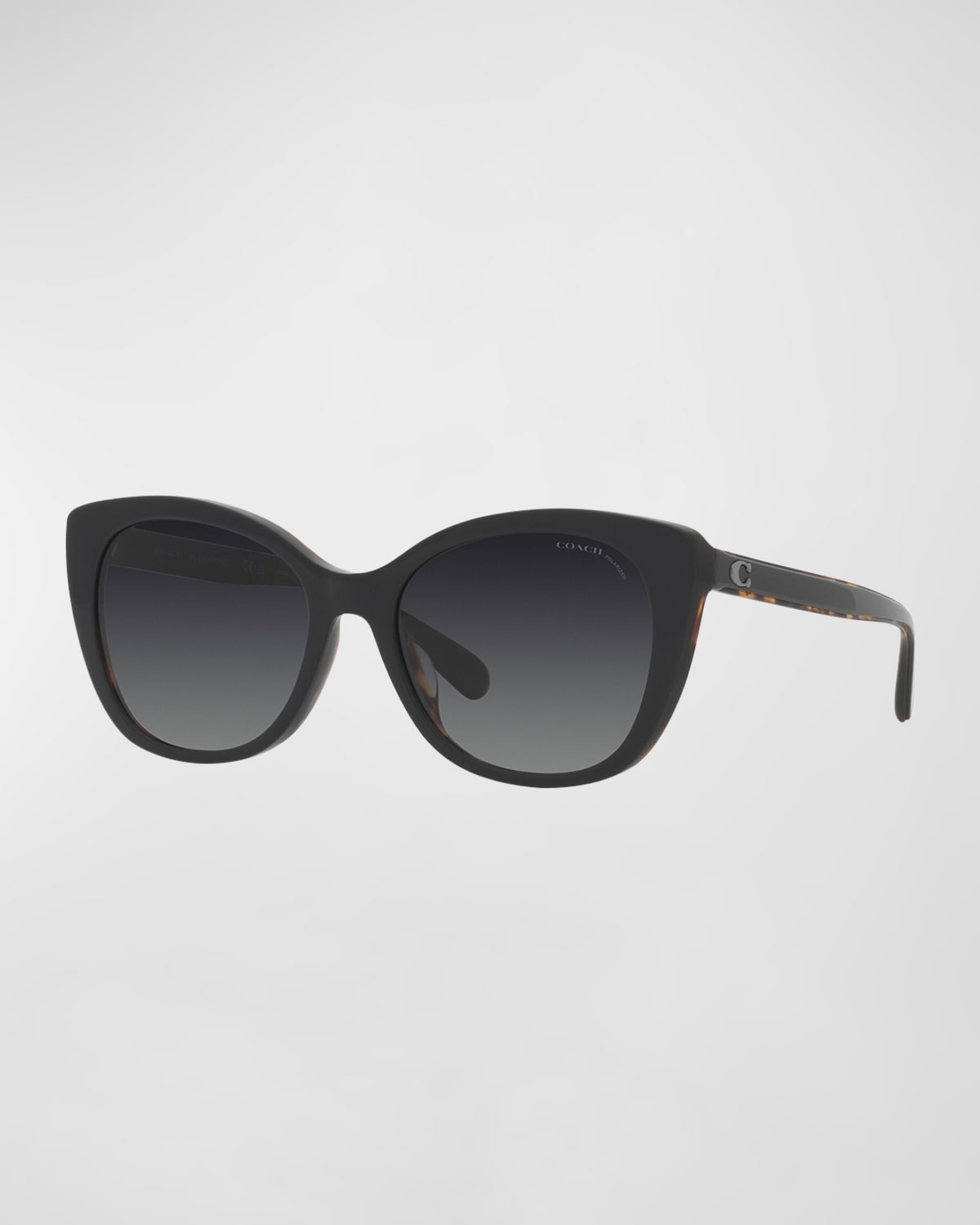 COACH POLARIZED C-MONOGRAM ACETATE CAT-EYE SUNGLASSES