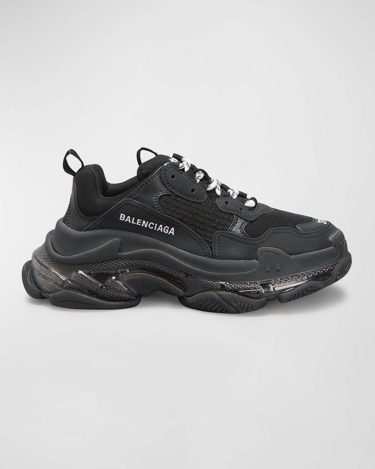 Shop Balenciaga Triple S Clear-sole Sneakers In 1000 Black