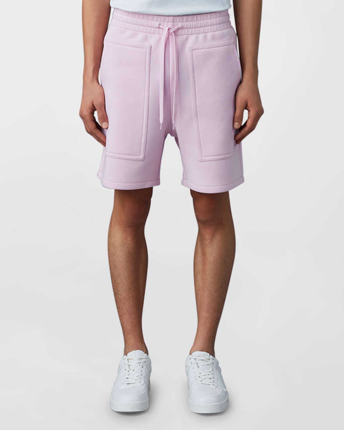 Shop Mackage Men's Elwood Double-face Jersey Shorts In Chalk Pink