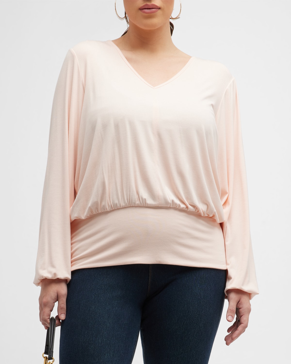 Capsule 121 Plus Size The Winchester Blouson-sleeve Top In Petal