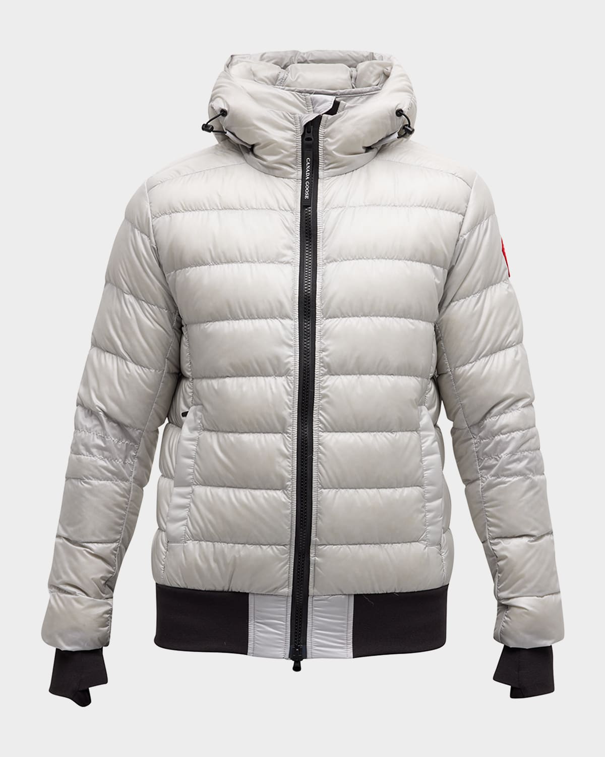 Shop Canada Goose Men's Crofton Hooded Down Bomber Jacket In Silverbirch