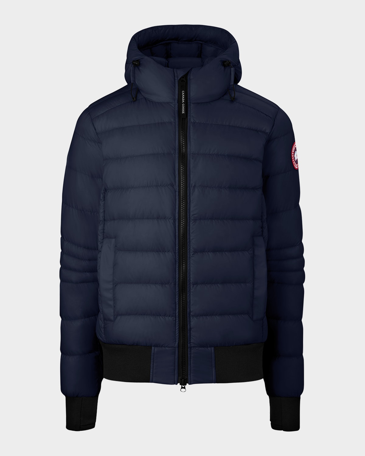 Shop Canada Goose Men's Crofton Hooded Down Bomber Jacket In Atlantic Navy