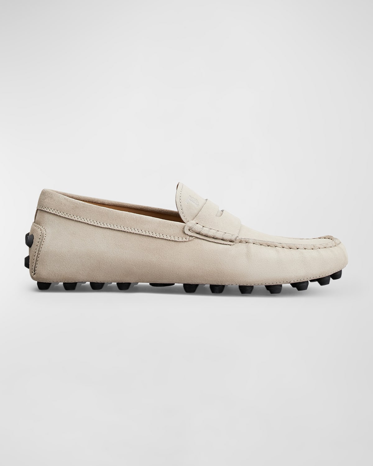 Shop Tod's Men's Gommino Suede Moccasin Drivers In Off White