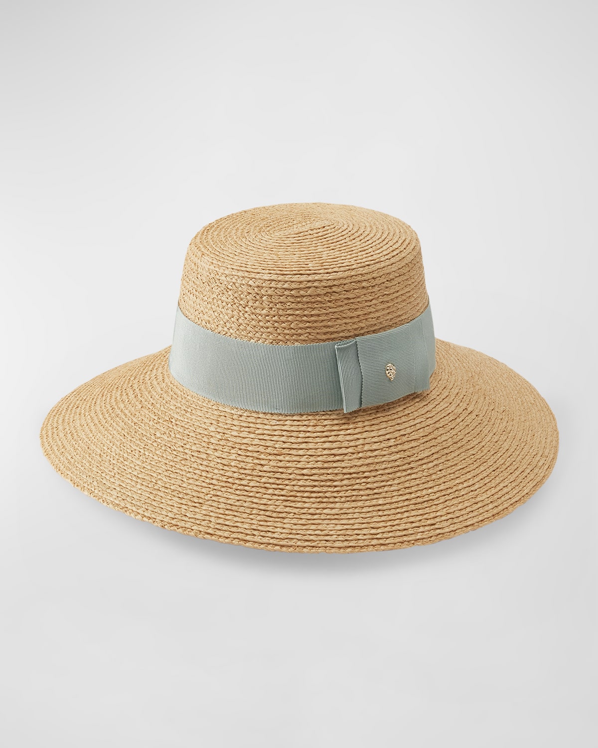 Helen Kaminski Easton Raffia Structured Hat In Natural Chalk Blu