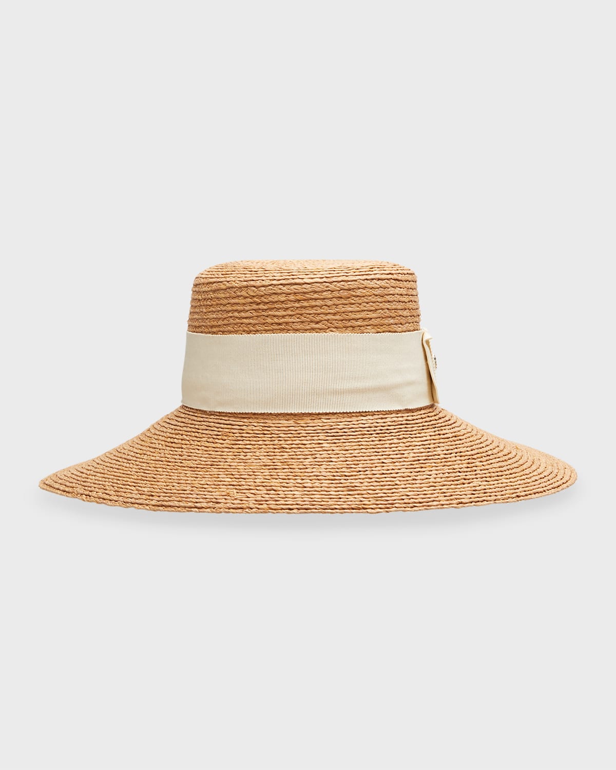 Shop Helen Kaminski Easton Raffia Structured Hat In Nougat Creme