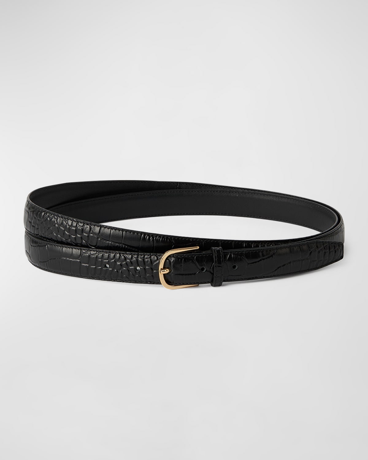 Shop Totême Wrap Leather Belt In Croco