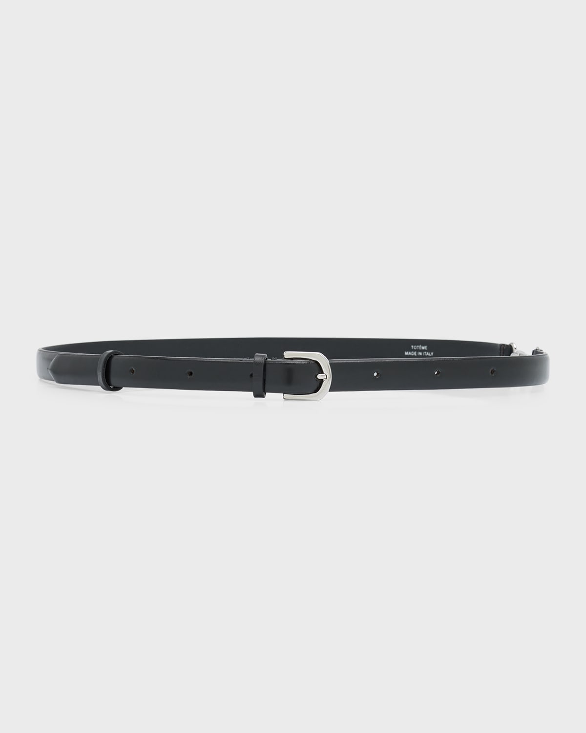 Shop Totême Double Clasp Leather Belt In Black