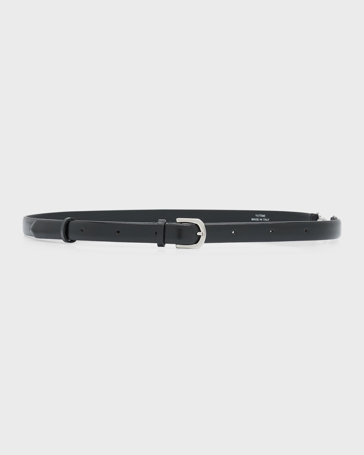 Totême Double Clasp Leather Belt In Black