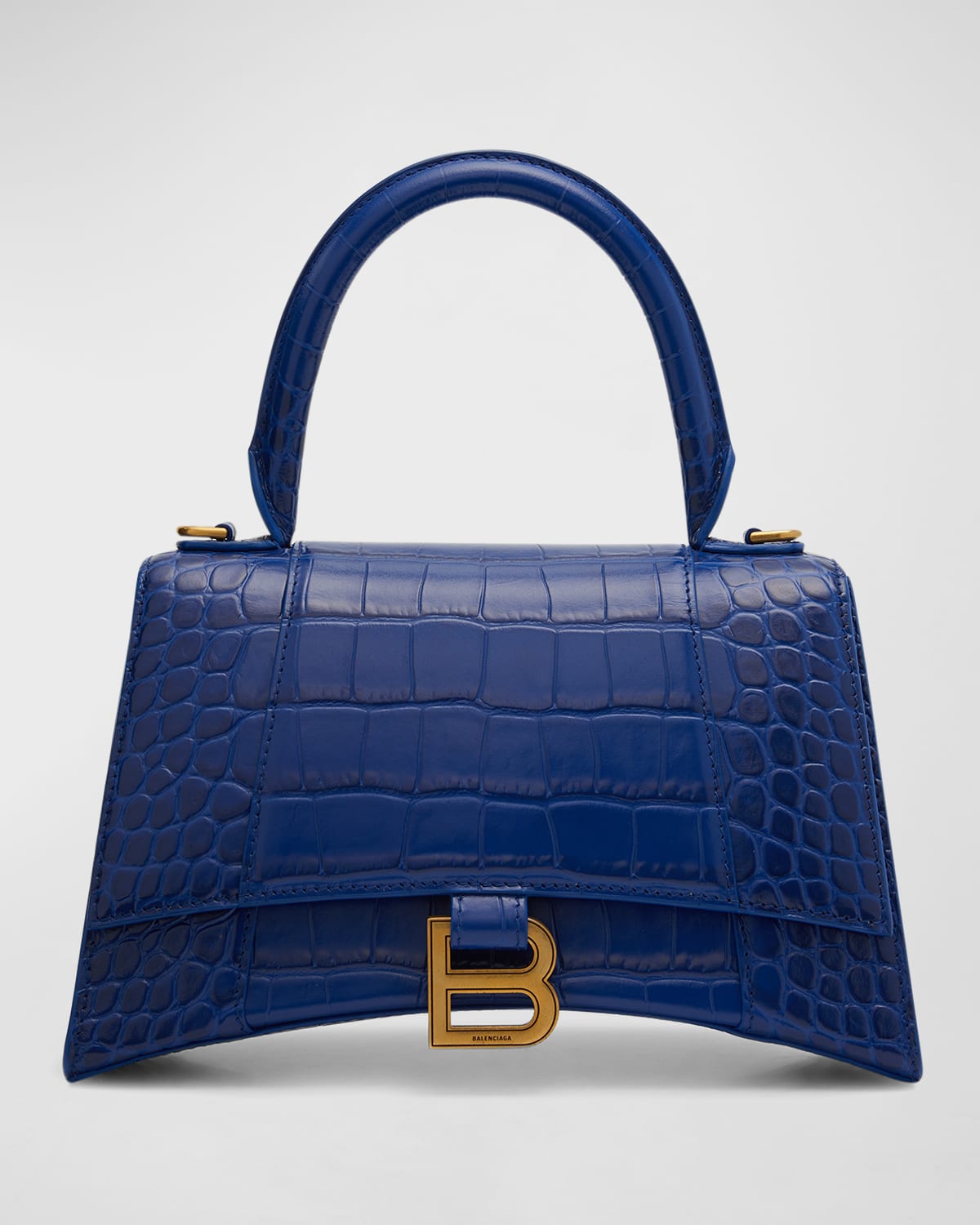 Balenciaga Hourglass Small Croc-embossed Top-handle Bag