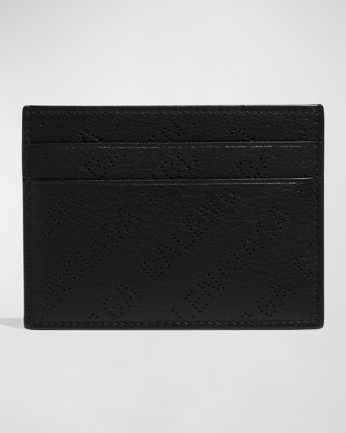 Balenciaga Men's Typographic Leather Card Holder In 1000 Black