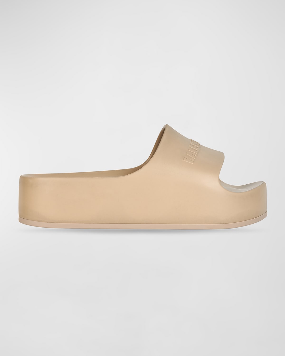 Balenciaga Logo Chunky Slide Pool Sandals In Beige | ModeSens