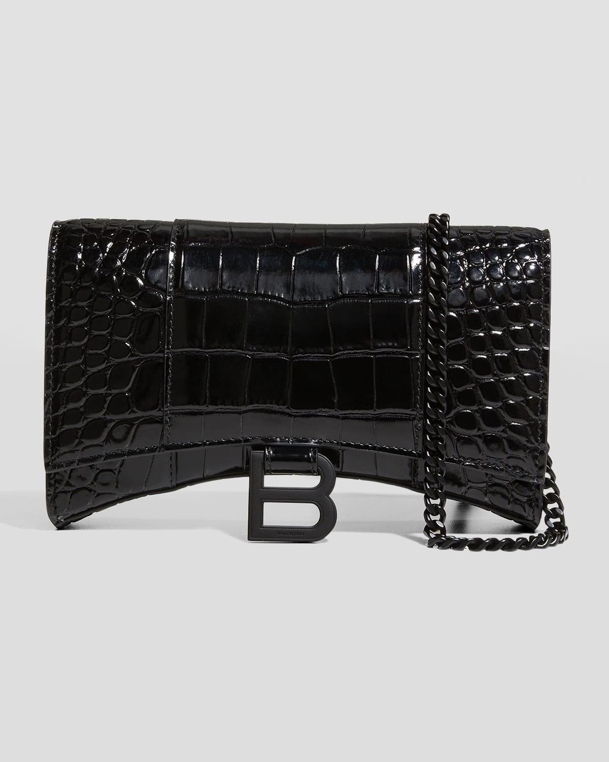 Balenciaga Hourglass Wallet On Chain Bag In 1000 Black