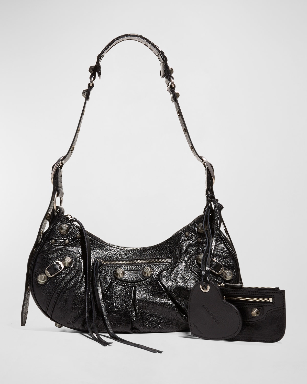 Graffiti Hip Classic Studs Crossbody Bag Leather