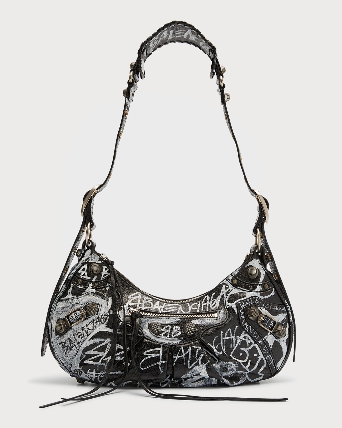 Balenciaga Women's Le Cagole Mini Bag with Chain Graffiti