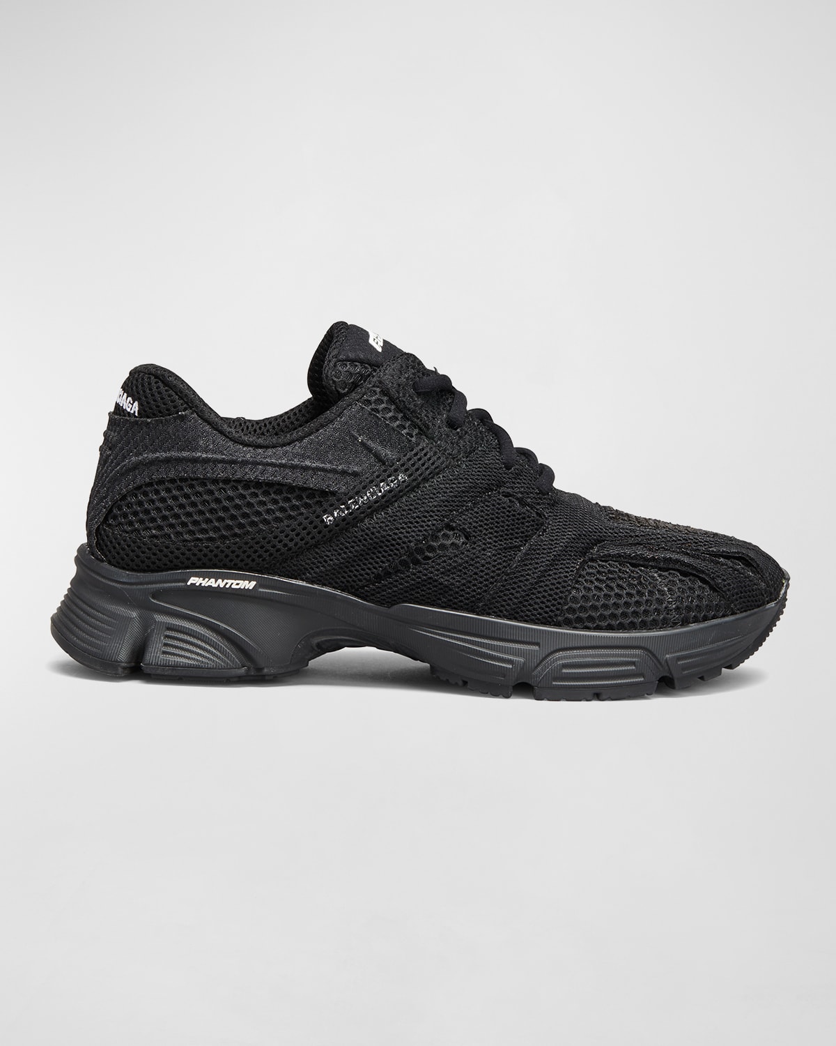 Balenciaga Men's Phantom Mesh Sneakers In Black